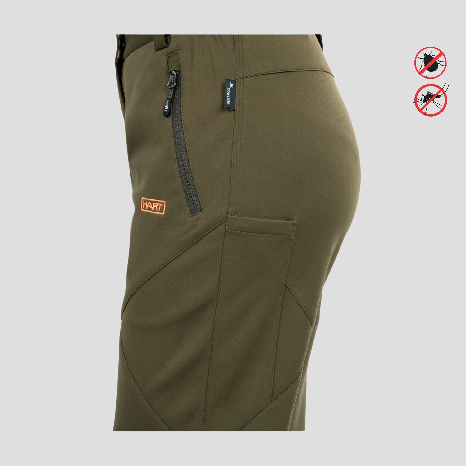 Insect Repellent women's HART STILK-TXT Trousers Dark Olive